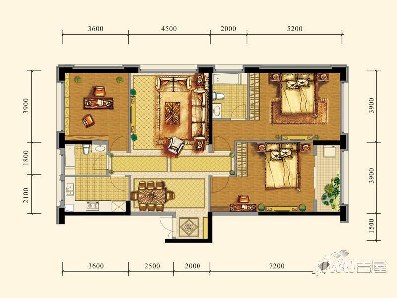 置地广场4室2厅3卫229㎡户型图