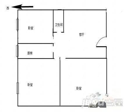 金驼小区2室1厅1卫50㎡户型图