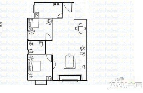 嘉禾园2室2厅1卫户型图