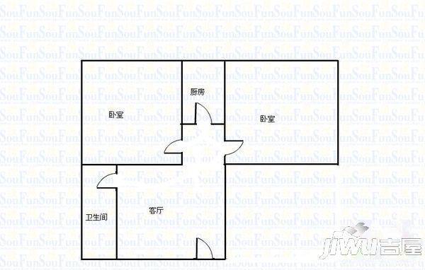 九州阳光家园2室2厅1卫71㎡户型图