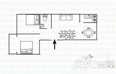 九州阳光家园2室2厅1卫71㎡户型图