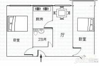 七里河区政府家属院2室2厅1卫户型图