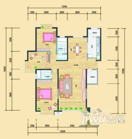 甘肃省七建耿家庄住宅小区3室0厅0卫户型图