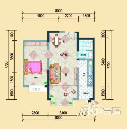 甘肃省七建耿家庄住宅小区3室0厅0卫户型图