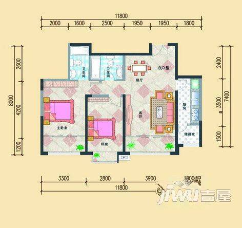 甘肃省七建耿家庄住宅小区3室0厅0卫户型图