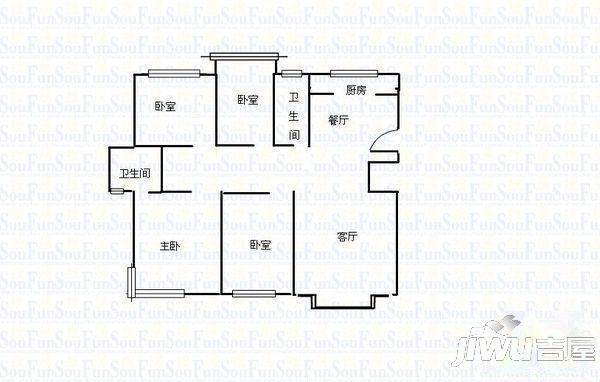 北岸公馆4室2厅2卫170.9㎡户型图