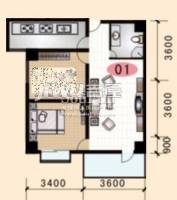 金泽玫瑰园1室1厅1卫80.9㎡户型图