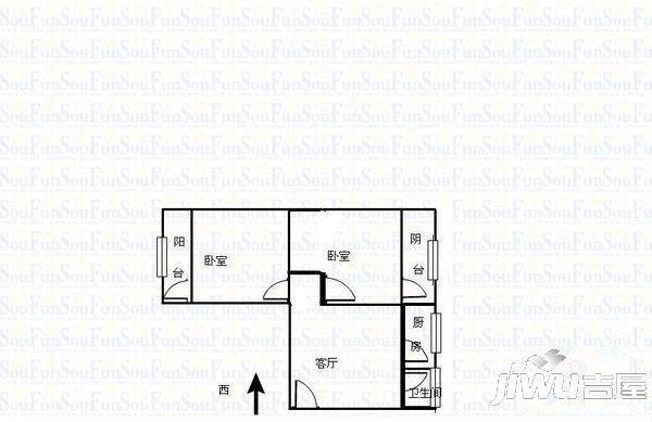 方盛大厦3室1厅1卫90㎡户型图