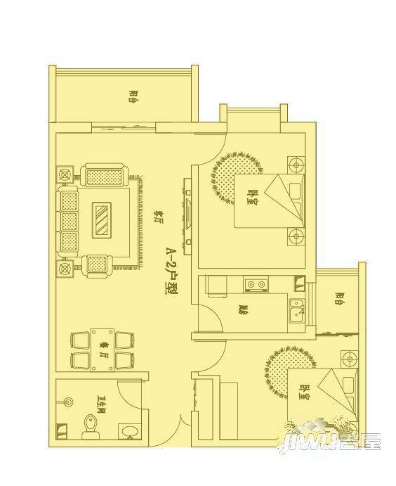 枣林小区2室2厅1卫户型图