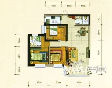 市政家园定西路小区3室0厅1卫122.5㎡户型图