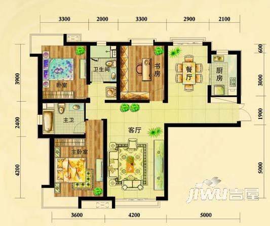 金港城金慧佳苑2室2厅1卫户型图