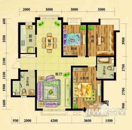 金港城金慧佳苑2室2厅1卫户型图