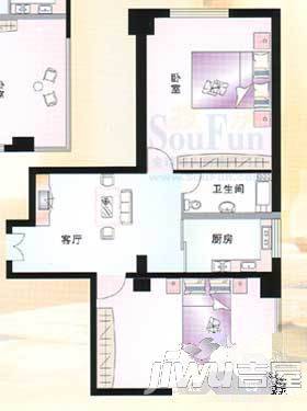 建信大厦2室1厅1卫80.2㎡户型图