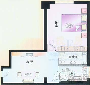 建信大厦2室1厅1卫80.2㎡户型图