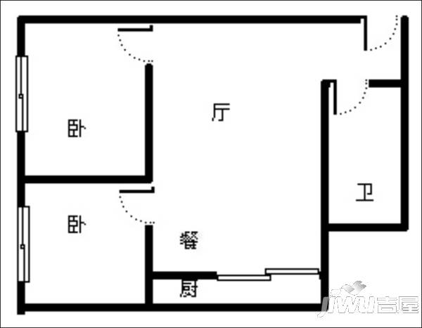 小西湖大唐宫2室2厅1卫户型图