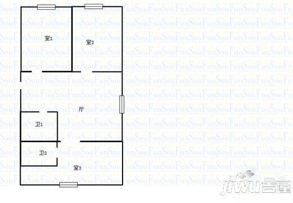 兴隆大厦2室2厅1卫103㎡户型图