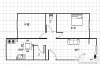 居安小区2室1厅1卫75㎡户型图