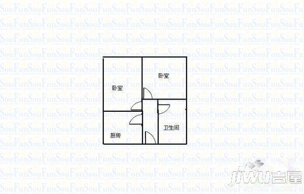 金利花园3室2厅1卫104㎡户型图