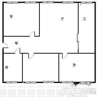 佳裕小区3室2厅1卫112㎡户型图