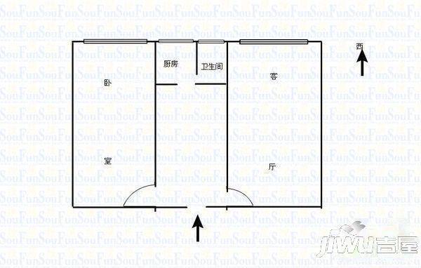 金驼小区2室1厅1卫50㎡户型图