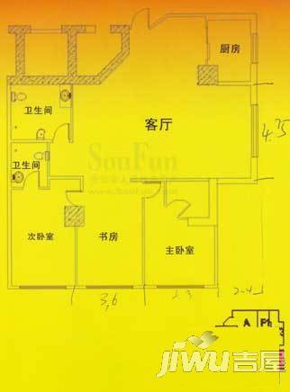 瑞泰恒居3室2厅2卫183.7㎡户型图