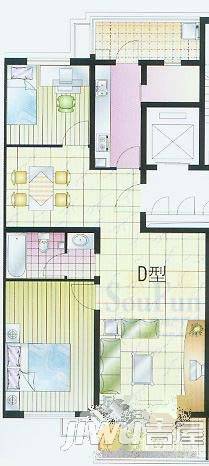 实创现代城5室3厅3卫257.4㎡户型图