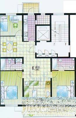 实创现代城5室3厅3卫257.4㎡户型图