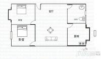 金港城金安花园2室1厅1卫80㎡户型图