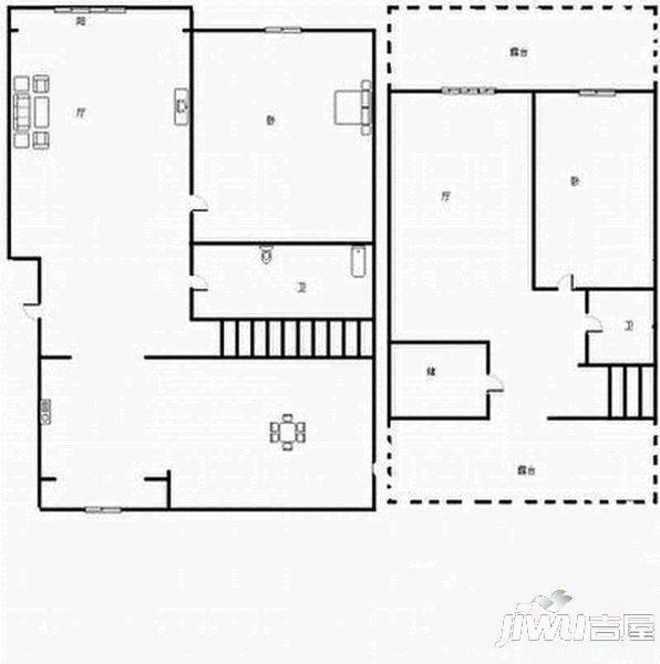 罗马世家2室2厅1卫110㎡户型图