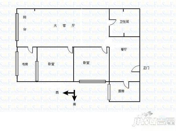 天润铂城3室2厅1卫户型图