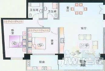 建信大厦2室2厅2卫133.2㎡户型图