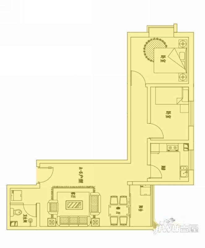 兰州国资物业第二家园2室2厅1卫户型图