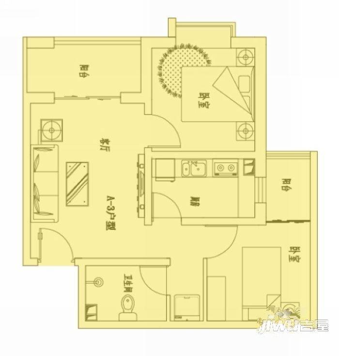 兰州国资物业第二家园2室2厅1卫户型图