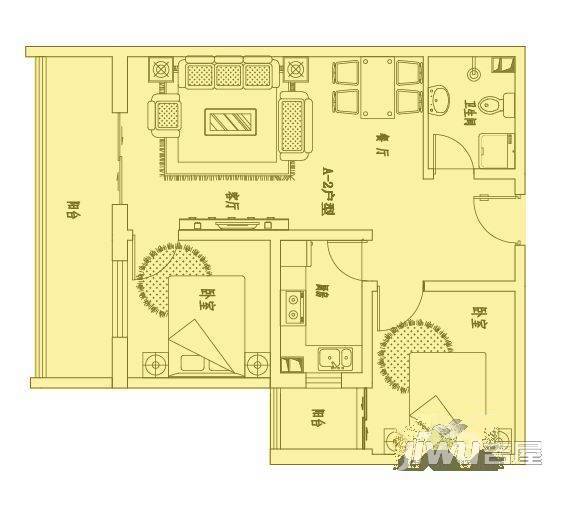 兰州国资物业第二家园2室2厅1卫户型图