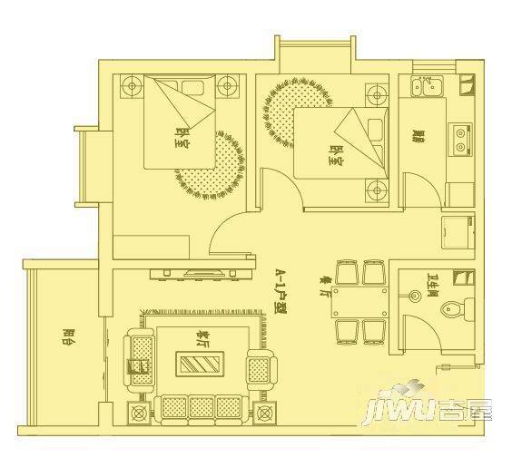 兰州国资物业第二家园2室2厅1卫户型图