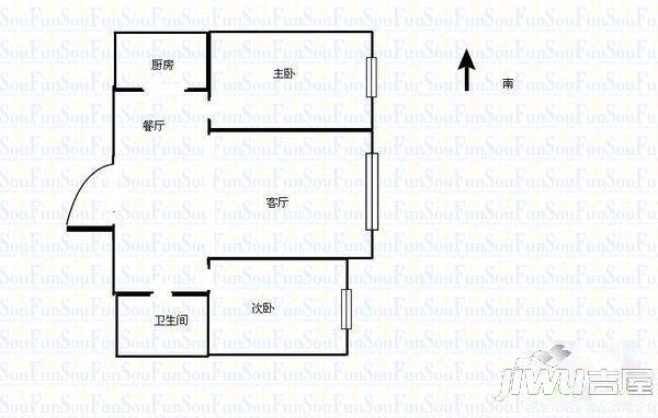 中盐甘肃盐业集团郑家台住宅楼2室2厅1卫93㎡户型图