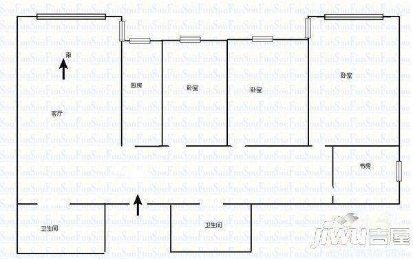 中盐甘肃盐业集团郑家台住宅楼2室2厅1卫93㎡户型图