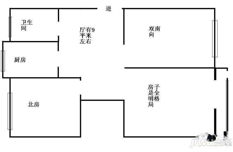 农科院家属楼3室2厅1卫户型图