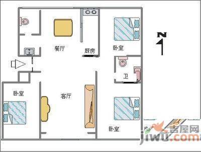 丽水居3室2厅2卫138㎡户型图