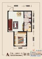 中城香槟郡1室2厅1卫55.9㎡户型图