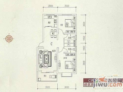 卓达亿嘉盛世春天2室2厅2卫106.3㎡户型图