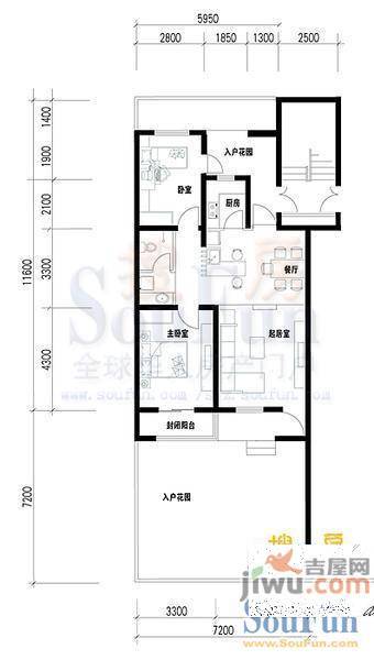 观澜逸品3室2厅1卫80㎡户型图