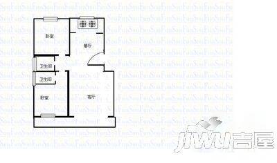 水岸美景2室2厅2卫110㎡户型图