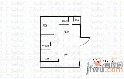 水岸美景2室2厅2卫110㎡户型图