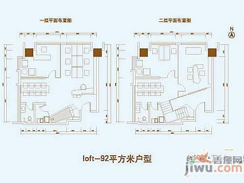 官鲤1室1厅1卫75.5㎡户型图