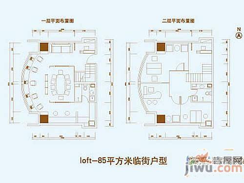 官鲤1室1厅1卫75.5㎡户型图