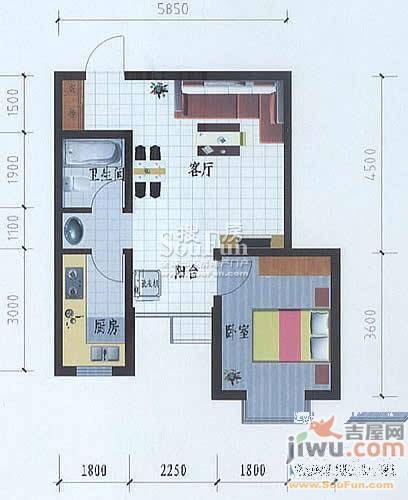 冀兴尊园2室2厅1卫户型图