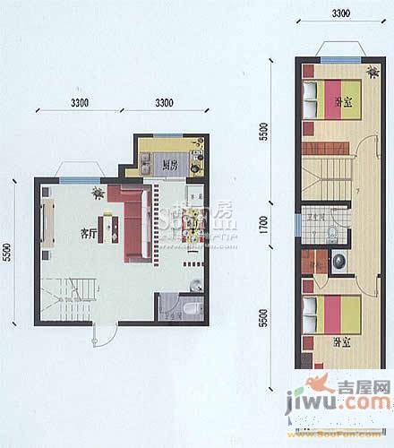 冀兴尊园3室2厅2卫户型图