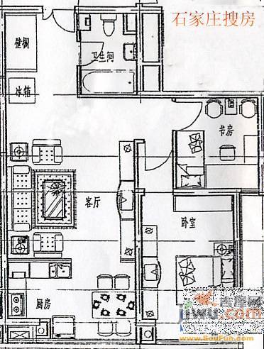 联邦名都二期2室2厅2卫120.5㎡户型图