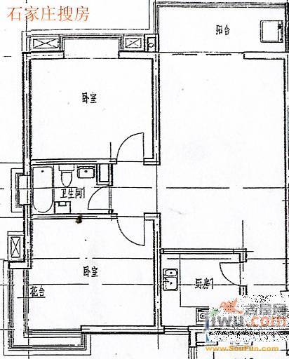 联邦名都二期2室2厅2卫120.5㎡户型图